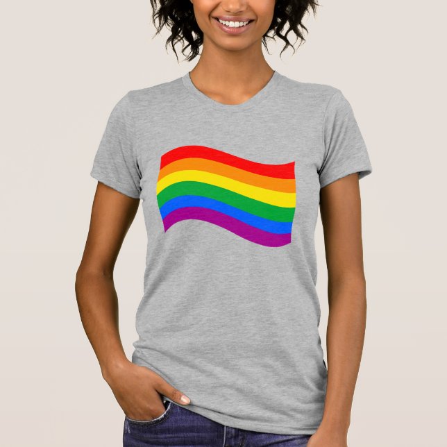 Camiseta Bandera del Orgullo LGBTQ+ tradicional (Anverso)