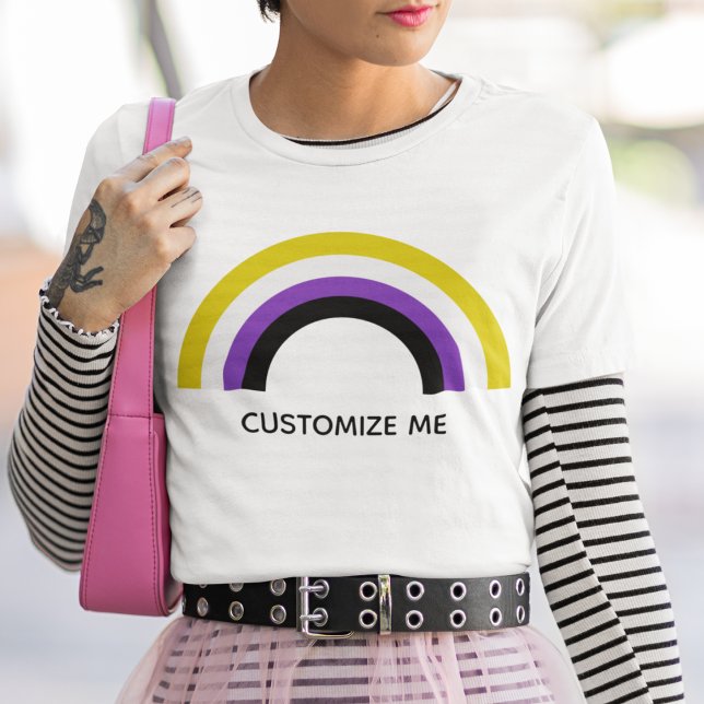 Camiseta Bandera del orgullo no binario (Subido por el creador)