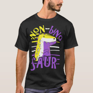 Camiseta Bandera del Orgullo No Binario Divertido Dinosauri
