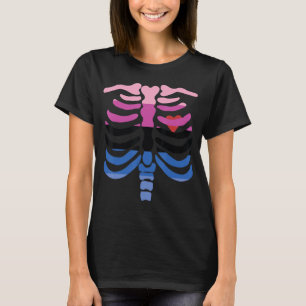 Camiseta Bandera del Orgullo Omnisexual Cinta esquelética o