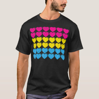 Camiseta Bandera del Orgullo Pansexual Corazones de amor Ba