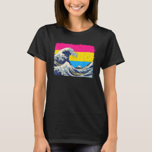 Camiseta Bandera del Orgullo Pansexual Gran Ola de Kanagawa