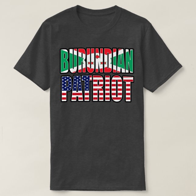 Camiseta Bandera del orgullo patriota burundiano-americano (Diseño del anverso)