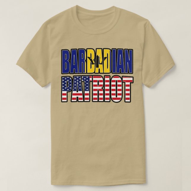 Camiseta Bandera del Orgullo Patriótico Americano de Barbad (Diseño del anverso)