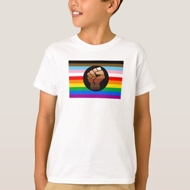 Camiseta Bandera del orgullo POC Progreso LGBTQ+ (Anverso)
