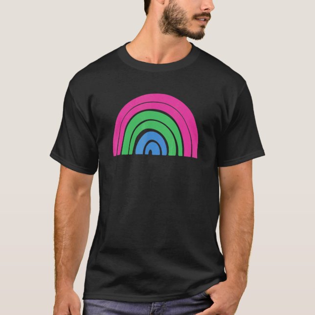 Camiseta Bandera del Orgullo Polisexual Lgbtqia+ Arcoiris (Anverso)