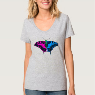 Camiseta Bandera del Orgullo Polisexual Mariposa de cerda