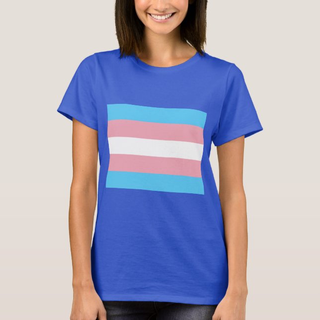 Camiseta Bandera del Orgullo Transgénero - Arcoiris LGBT (Anverso)