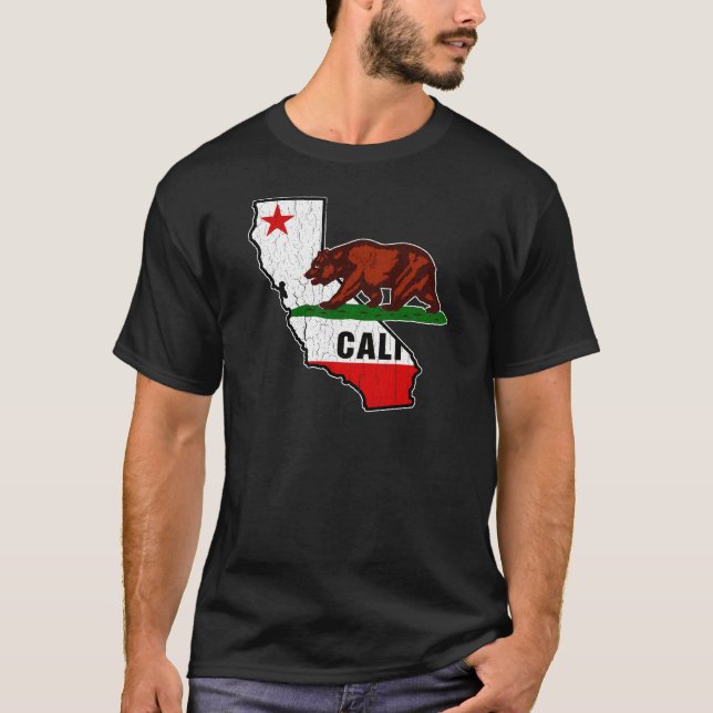 Camiseta Bandera del oso de California (apenada) (Anverso)