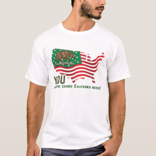 Camiseta Bandera del oso de California - Usted es el cambio
