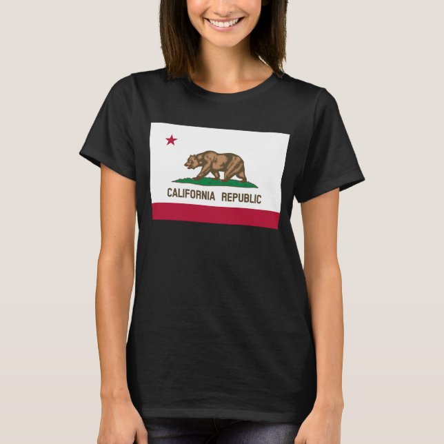 Camiseta Bandera del oso de la República Cali de California (Anverso)