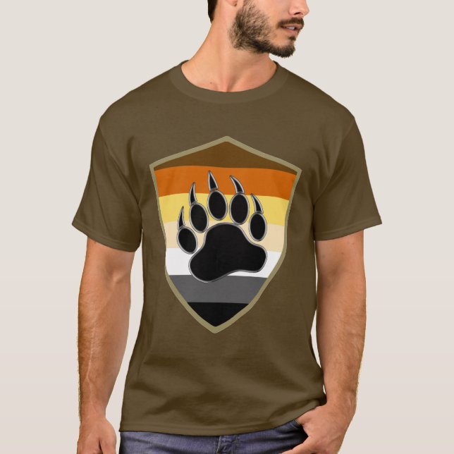 Camiseta Bandera del oso gay Oso Escudo del Orgullo del oso (Anverso)