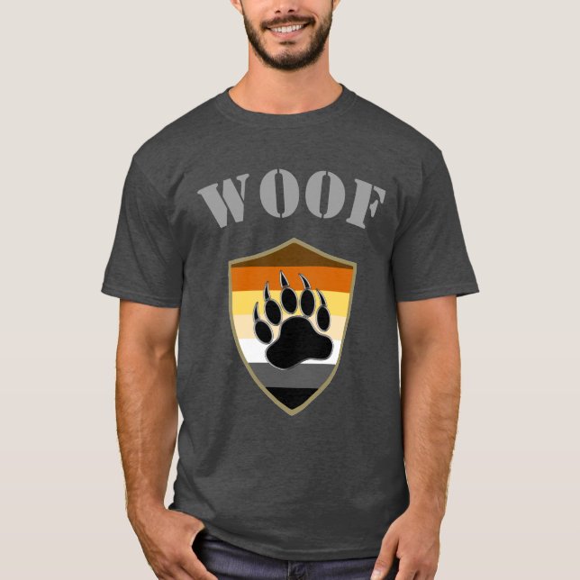 Camiseta Bandera del oso Orgullo de oso Paw Woof (Anverso)