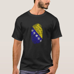 Camiseta Bandera del país de Bosnia Marca de huella dactila