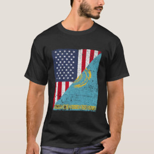 Camiseta Bandera del País Medio Estados Unidos Medio Kazaji