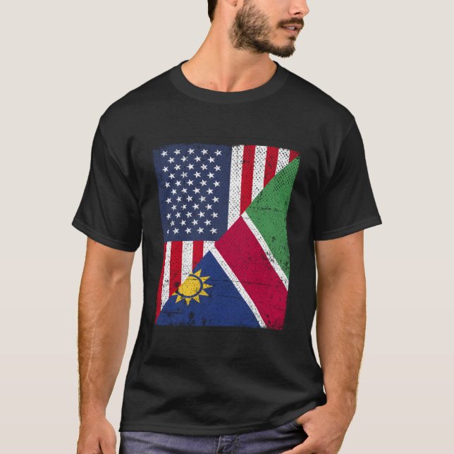 Camiseta Bandera del País Medio Estados Unidos Medio Namibi (Anverso)