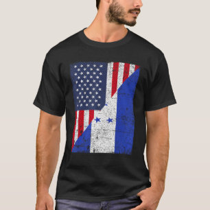 Camiseta Bandera del país mitad EE. UU. mitad Honduras