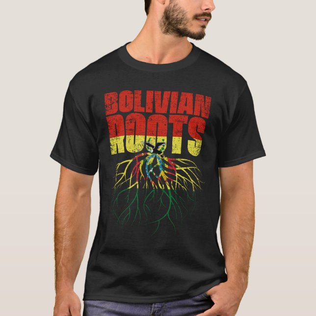 Camiseta Bandera del Patrimonio Boliviano Roots (Anverso)