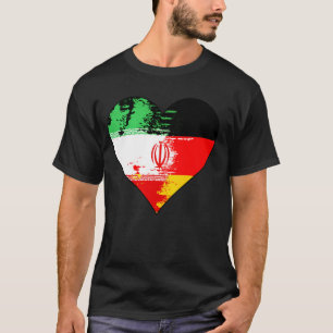 Camiseta Bandera del patrimonio cardíaco alemán e iraní