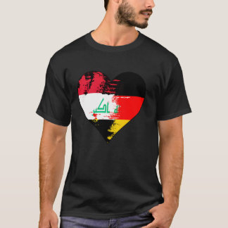 Camiseta Bandera del patrimonio cardíaco alemán e iraquí