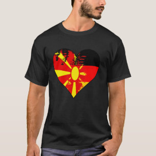 Camiseta Bandera del patrimonio cardíaco alemán y macedonio