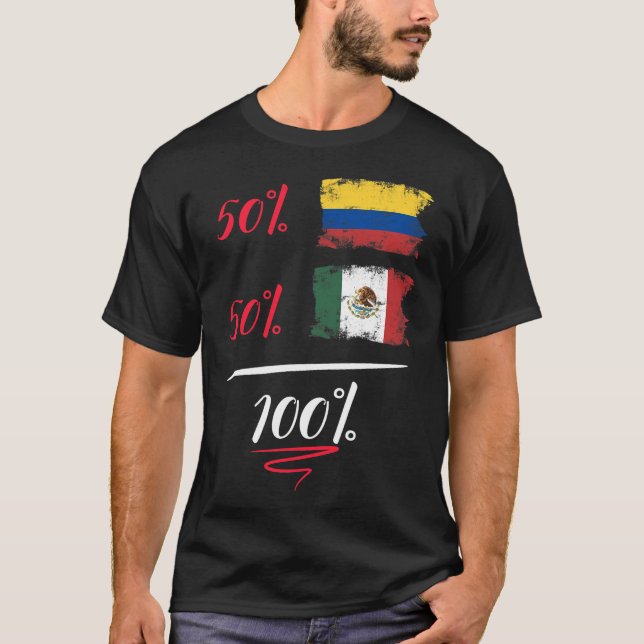 Camiseta Bandera Del Patrimonio Colombiano Y Mexicano (Anverso)