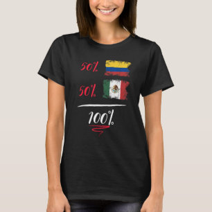 Camiseta Bandera Del Patrimonio Colombiano Y Mexicano