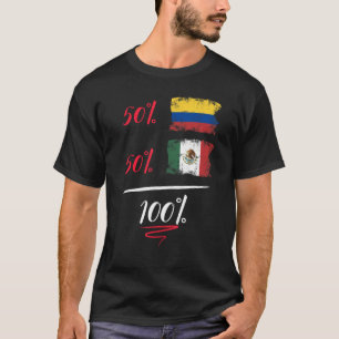 Camiseta Bandera Del Patrimonio Colombiano Y Mexicano