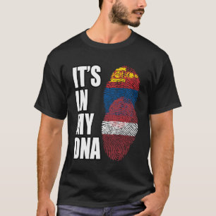 Camiseta Bandera Del Patrimonio De ADN De La Mezcla De Leto