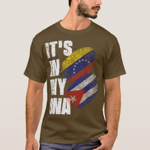 Camiseta Bandera Del Patrimonio De ADN Mezcla Cubana Y Vene