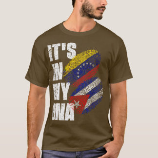 Camiseta Bandera Del Patrimonio De ADN Mezcla Cubana Y Vene