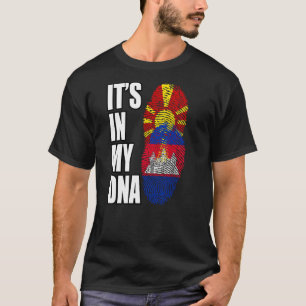 Camiseta Bandera Del Patrimonio De ADN Mezcla De Camboya Y
