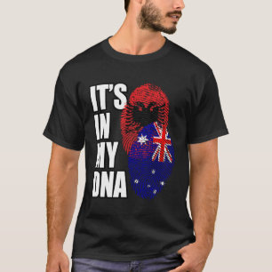 Camiseta Bandera del patrimonio de ADN mixto albanés y aust