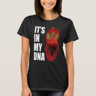 Camiseta Bandera del patrimonio de ADN mixto albanés y mont