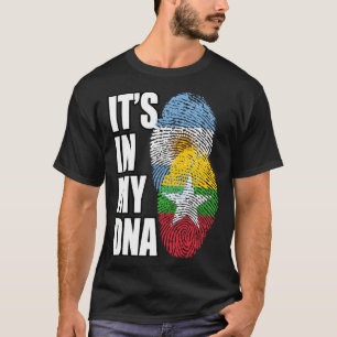 Camiseta Bandera del patrimonio de ADN mixto birmano y arge