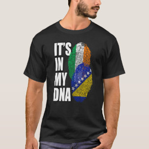 Camiseta Bandera del patrimonio de ADN mixto bosnio e irlan