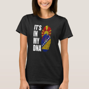 Camiseta Bandera del patrimonio de ADN mixto bosnio y maced