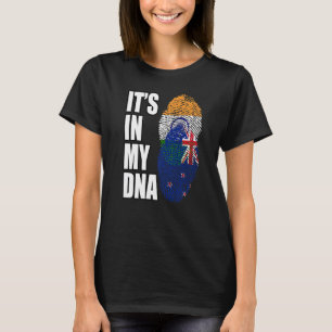 Camiseta Bandera del patrimonio de ADN mixto de India y Nue