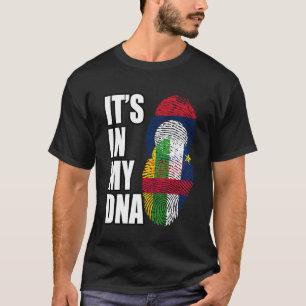 Camiseta Bandera del patrimonio de ADN mixto de Laos y Áfri