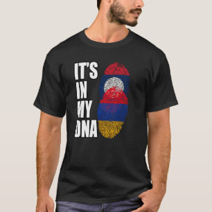 Camiseta Bandera del patrimonio de ADN mixto lao y armenio