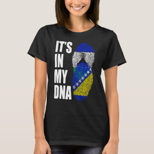 Camiseta Bandera Del Patrimonio De La Mezcla De Adn De Bosn