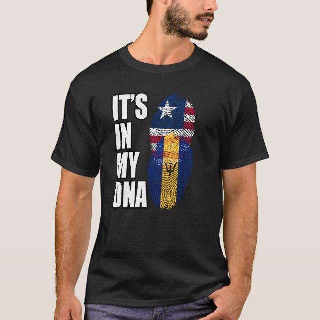 Camiseta Bandera Del Patrimonio De La Mezcla De ADN De Libe (Anverso)