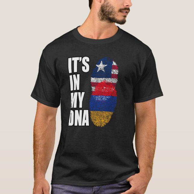 Camiseta Bandera Del Patrimonio De La Mezcla De ADN De Libe (Anverso)