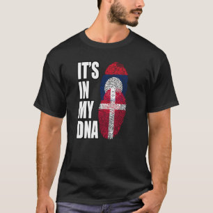 Camiseta Bandera Del Patrimonio De La Mezcla Lao Y Danesa