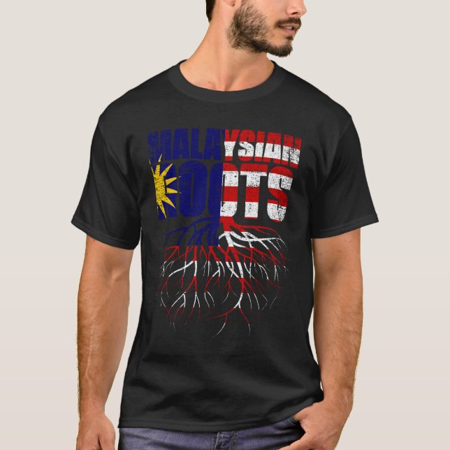 Camiseta Bandera del patrimonio de Malasia por raíces malas (Anverso)