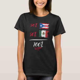 Camiseta Bandera Del Patrimonio De Puerto Rico Y México Org
