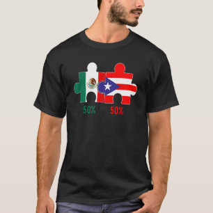 Camiseta Bandera Del Patrimonio De Puerto Rico Y México Org