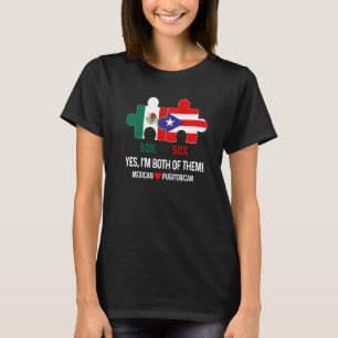 Camiseta Bandera Del Patrimonio De Puerto Rico Y México Org