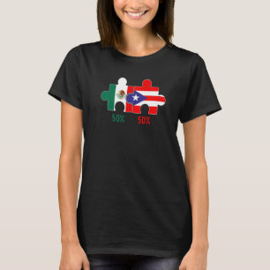 Camiseta Bandera Del Patrimonio De Puerto Rico Y México Org