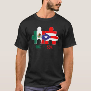 Camiseta Bandera Del Patrimonio De Puerto Rico Y México Org